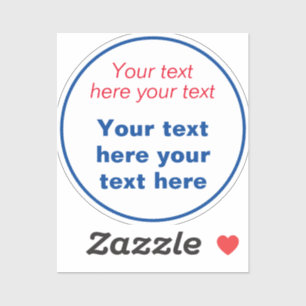 Rood Blauw Wit Jouw tekst Hier Vervang Slogan Sticker