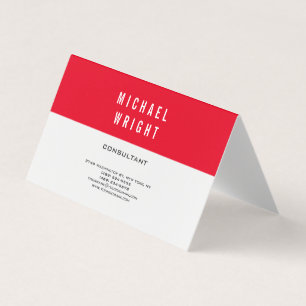 Rood Blauw Wit Modern Vlak Eenvoudig Minimalistisc Visitekaartjes