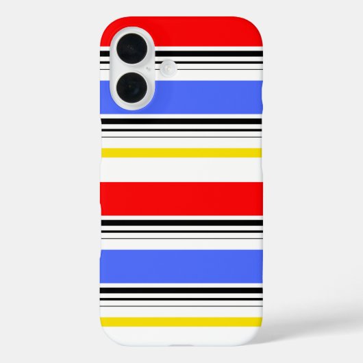 Rood Blauw Wit Stripes Design Case-Mate iPhone Case (Achterkant)