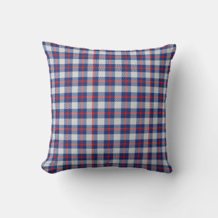 Rood blauw wit tartan geruit geruite landhuis kussen