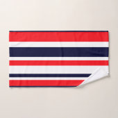 Rood Blauw Witte Lijnen Patroon Bad Handdoek (Handdoek)
