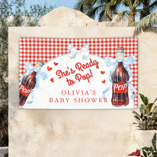 Rood & Blauw Ze staat op het punt om te baren Baby Spandoek