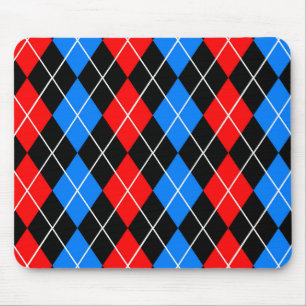 Rood Blauw Zwart Argyle Schotse Plaid Ontwerp Muismat