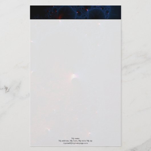 Rood blauwe cellen Fractal Art Briefpapier (Voorkant)