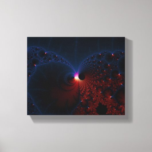Rood blauwe cellen Fractal Art Canvas Afdruk (Voorkant)