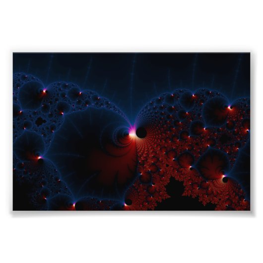 Rood blauwe cellen Fractal Art Foto Afdruk (Voorkant)