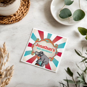 Rood Blauwgroen Blauw Circus Verjaardag Servet