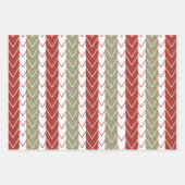 Rood Blauwgroen Chevron Streeppatroon Inpakpapier Vel (Voorkant 2)