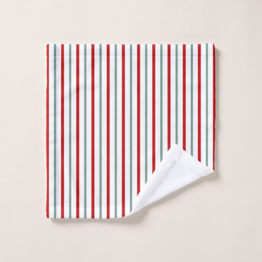 Rood Blauwgroen Kerstrendier Nordic Pattern Bad Handdoek (Wasdoekje)