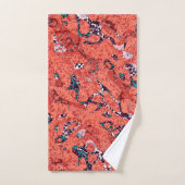 Rood Blauwgroen zwart wit gepolijst grafische afbr Bad Handdoek (Handdoek)