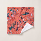 Rood Blauwgroen zwart wit gepolijst grafische afbr Bad Handdoek (Wasdoekje)