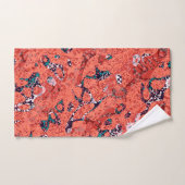 Rood Blauwgroen zwart wit gepolijst grafische afbr Bad Handdoek (Handdoek)