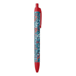Rood Blauwgroen zwart wit gepolijst grafische afbr Blauwe Inkt Pen