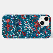 Rood Blauwgroen zwart wit gepolijst grafische afbr Case-Mate iPhone Case (Achterkant (horizontaal))