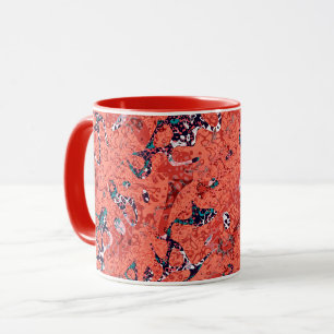 Rood Blauwgroen zwart wit gepolijst grafische afbr Mok