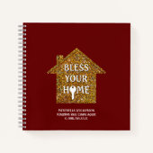 Rood BLESS YOUR HOME Vastgoed Notitieboek (Voorkant)