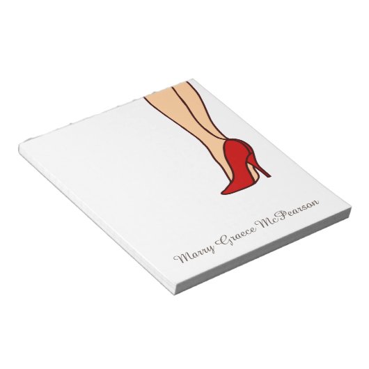 Rood Blocnote op hoge hoogte met Stiletto-Mode (Schuin)