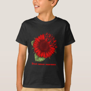 Rood Bloed Kanker Bewustzijn Zonnebloem Gift Warri T-shirt