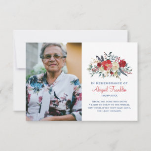 Rood bloemboeket ter herinnering aan Memorial Kaar Bedankkaart