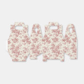 Rood Bloemen Frans Toile Canvas Party Favor Box Bedankdoosjes (Uitgevouwen)