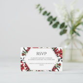 Rood Bloemen Spaans Bruiloft RSVP Kaart (Staand voorkant)