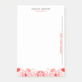 Rood bloemenkant post-it® notes (Voorkant)