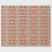 Rood Bloemig Designer Papier Gift Wrap (Vlak)