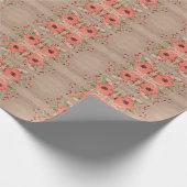 Rood Bloemig Designer Papier Gift Wrap (Hoek)
