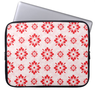 Rood bloempatroon laptop sleeve