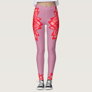 Rood bloempatroon uw aanpasbare kleurenweergave leggings