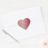 Rood Blush Roze glitter Sparkle Leopard Print Hart Sticker (Envelop)
