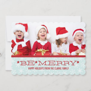ROOD BLUW, WEES BLIJ KERSTKAART