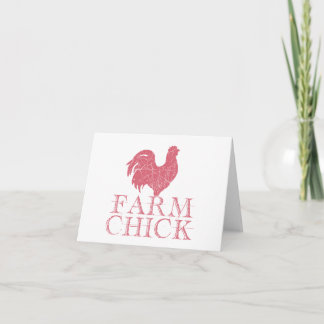 Rood Boerderij Chick met Rooster BLANK Kaart