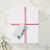 Rood Boerderij Tractor Christmas Gift Label Cadeaulabel (Met Touw)