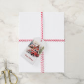 rood Boerderij truck rode schuur Cadeaulabel (Met Touw)