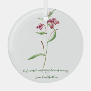 rood botanisch minimaal vintage voor haar glas ornament