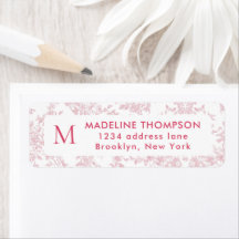 Rood botanisch toile monogramadres
