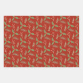 Rood botanische bessen Gift Wrap Inpakpapier Vel (Voorkant)