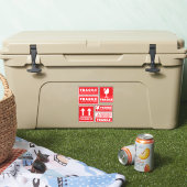 Rood breekbaar handvat met zorg Verzendlabels Stic Sticker (Koeler)