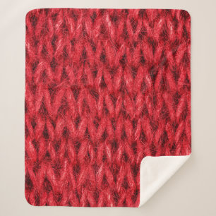 Rood breiwol textuur achtergrond. sherpa deken