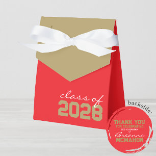 Rood & Brons Goud Afstuderen Favor Boxes Bedankdoosjes
