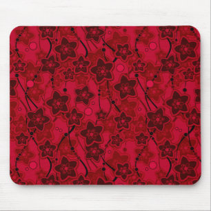 Rood Bruin Bloemen Rustieke mode Patroon Retro Muismat