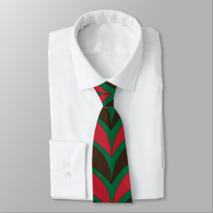 Rood Bruin Groen Abstract Geometrisch Stropdas