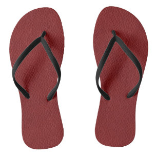 Rood bruin lederen look Sjabloon zwart slanke band Teenslippers