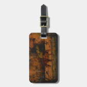 Rood bruin paard, herfst bossen. bagagelabel (Voorkant verticaal)