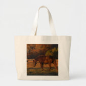 Rood bruin paard, herfst bossen. grote tote bag (Voorkant)