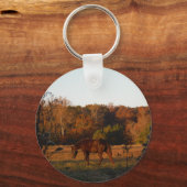 Rood bruin paard, herfst bossen. sleutelhanger (Voorkant)