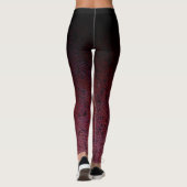 Rood Bruin Zwart Ombre Rust Metaal Aangepaste naam Leggings (Achterkant)