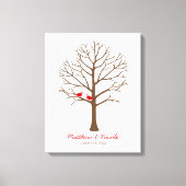 Rood bruine vogels Vingerprint Bouw bruiloft Canvas Afdruk (Voorkant)