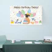 Rood Brussels Griffon-hond verjaardagsfeestje Spandoek (Beurs)